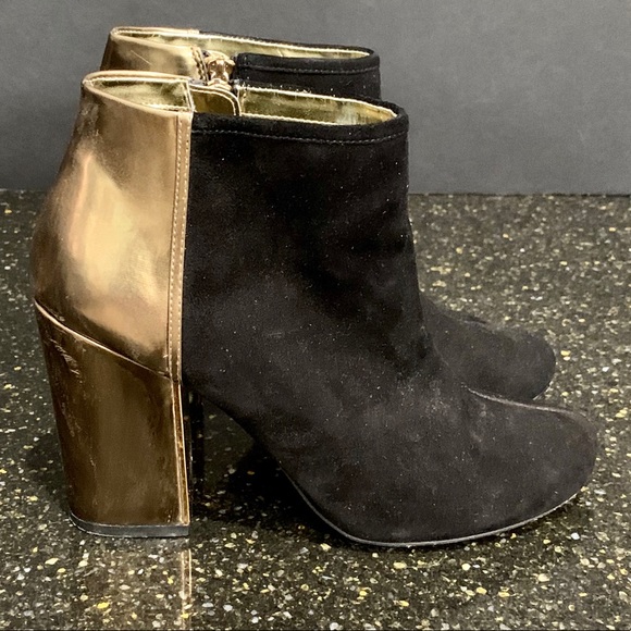 Ted Baker London Gold Foil Block Heeled Ankle Boot - Picture 5 of 13